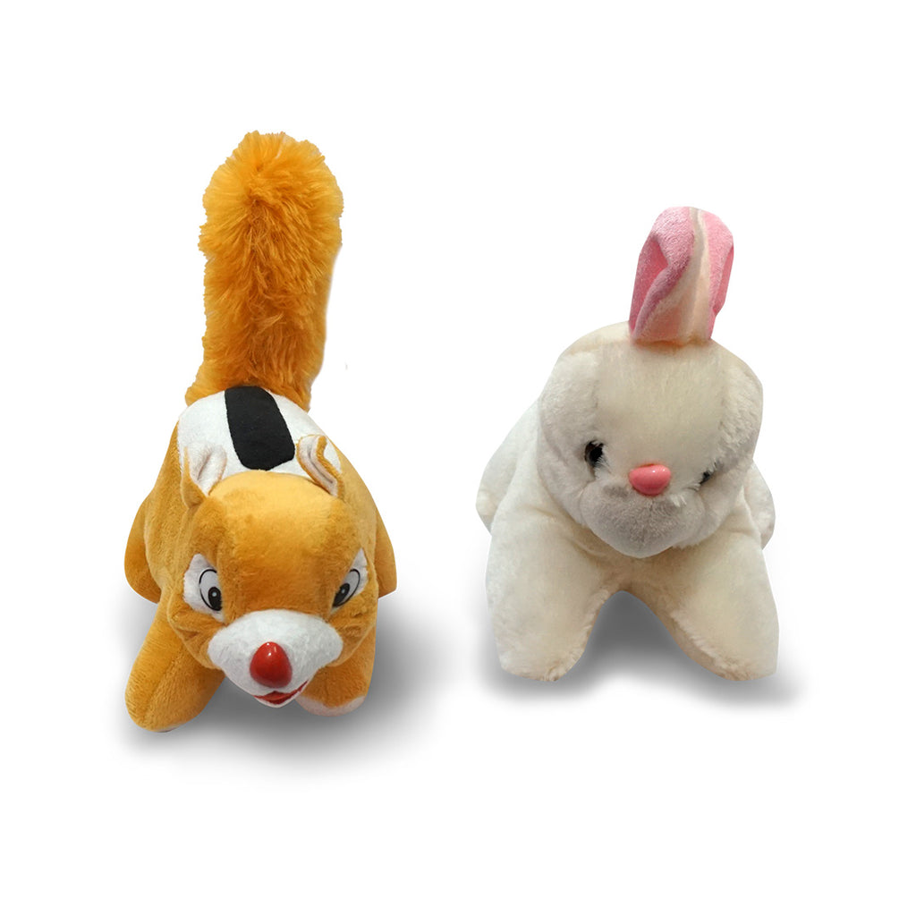 PlushyOnline's Combo of Squirell and Rabbit  Soft Toy for Kids 1+ Yrs - 35cm, 25 cm