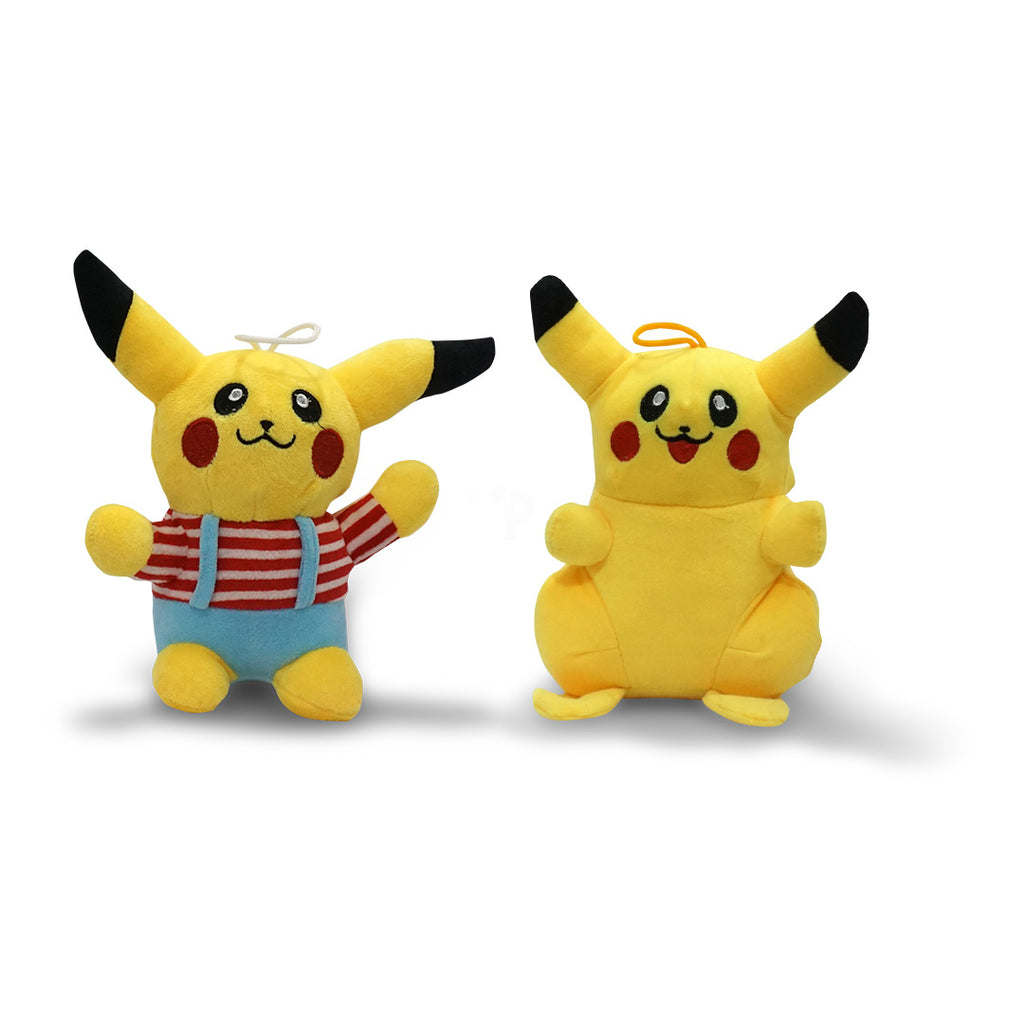 PlushyOnline's Combo of Thunder Pikachu and Detective Pikachu  Soft Toy for Kids 1+ Yrs - 30 cm , 30 cm