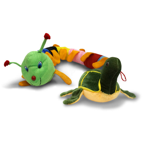 PlushyOnline's Combo of Caterpillar and Baby Turtle  Soft Toy for Kids 1+ Yrs - 65cm, 35cm