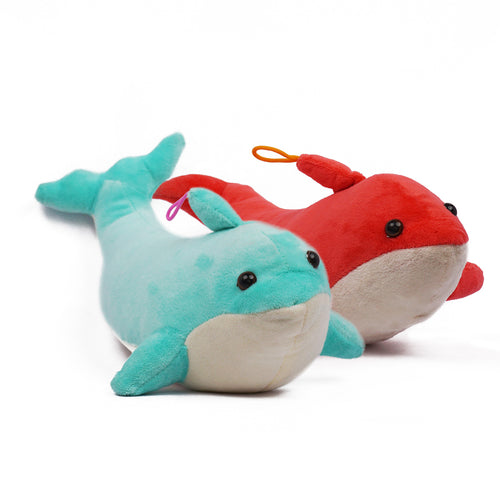 PlushyOnline's Combo of Green and Red Dolphins  Soft Toy for Kids 1+ Yrs - 30cm, 30cm