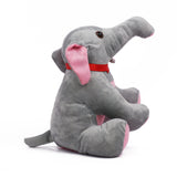 PlushyOnline's Elephant Gray & Pink Soft Toy for Kids 1+ Yrs - 30 cm