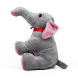 PlushyOnline's Elephant Gray & Pink Soft Toy for Kids 1+ Yrs - 30 cm