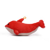 PlushyOnline's Dolphin Red & White Soft Toy for Kids 1+ Yrs - 30 cm