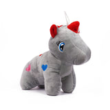 PlushyOnline's Unicorn Gray Soft Toy for Kids 1+ Yrs - 25 cm